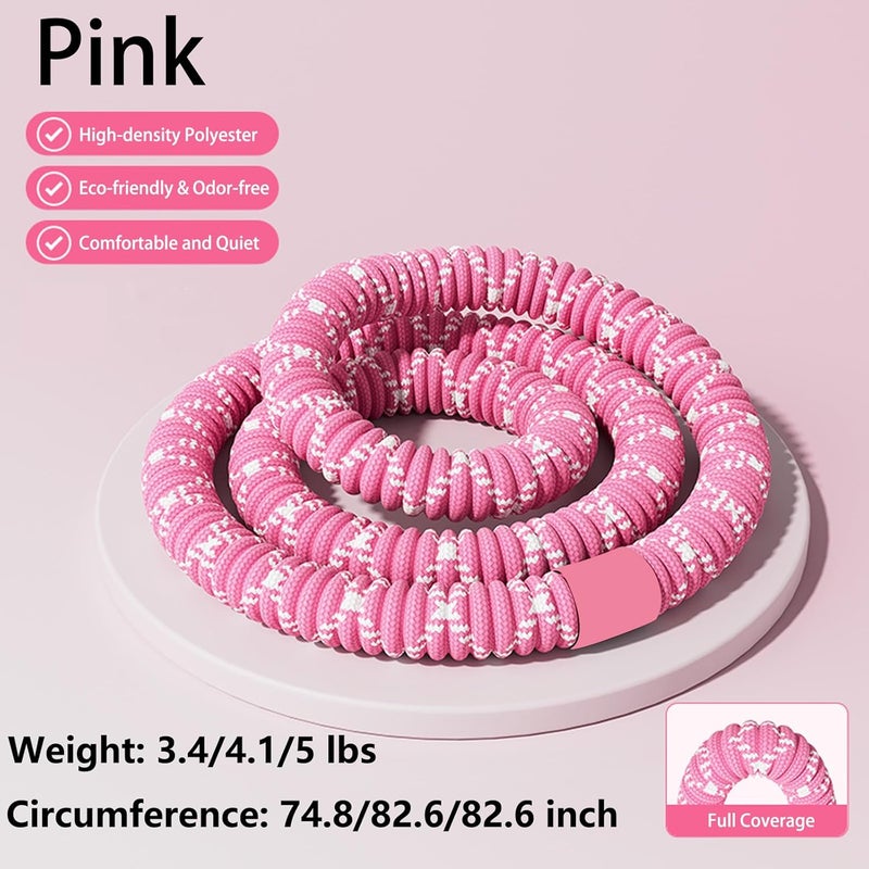 Lerpio 3.4/4.1/5 LBS Soft Spring Weighted Hoop for Adults, Quiet & Pinch-Proof Design, Portable Fitness Infinity Hoop with Body Tape Measure, Exercise Hoop for Core Workout - Image 4